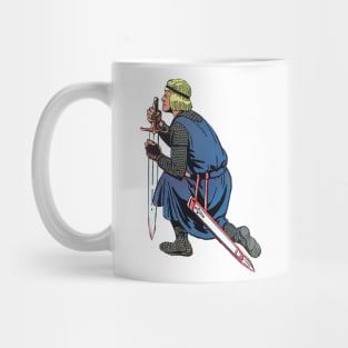 medieval gentleman swearing with sword Mug